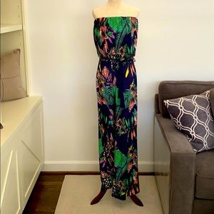 Colorful SM strapless jumpsuit. Casual or coverup